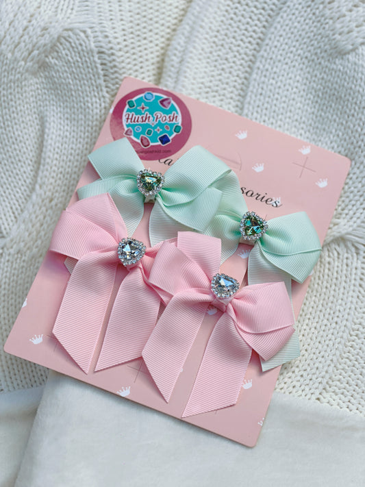 Hushposh Handmade 4 Piece Ribbon HairClip