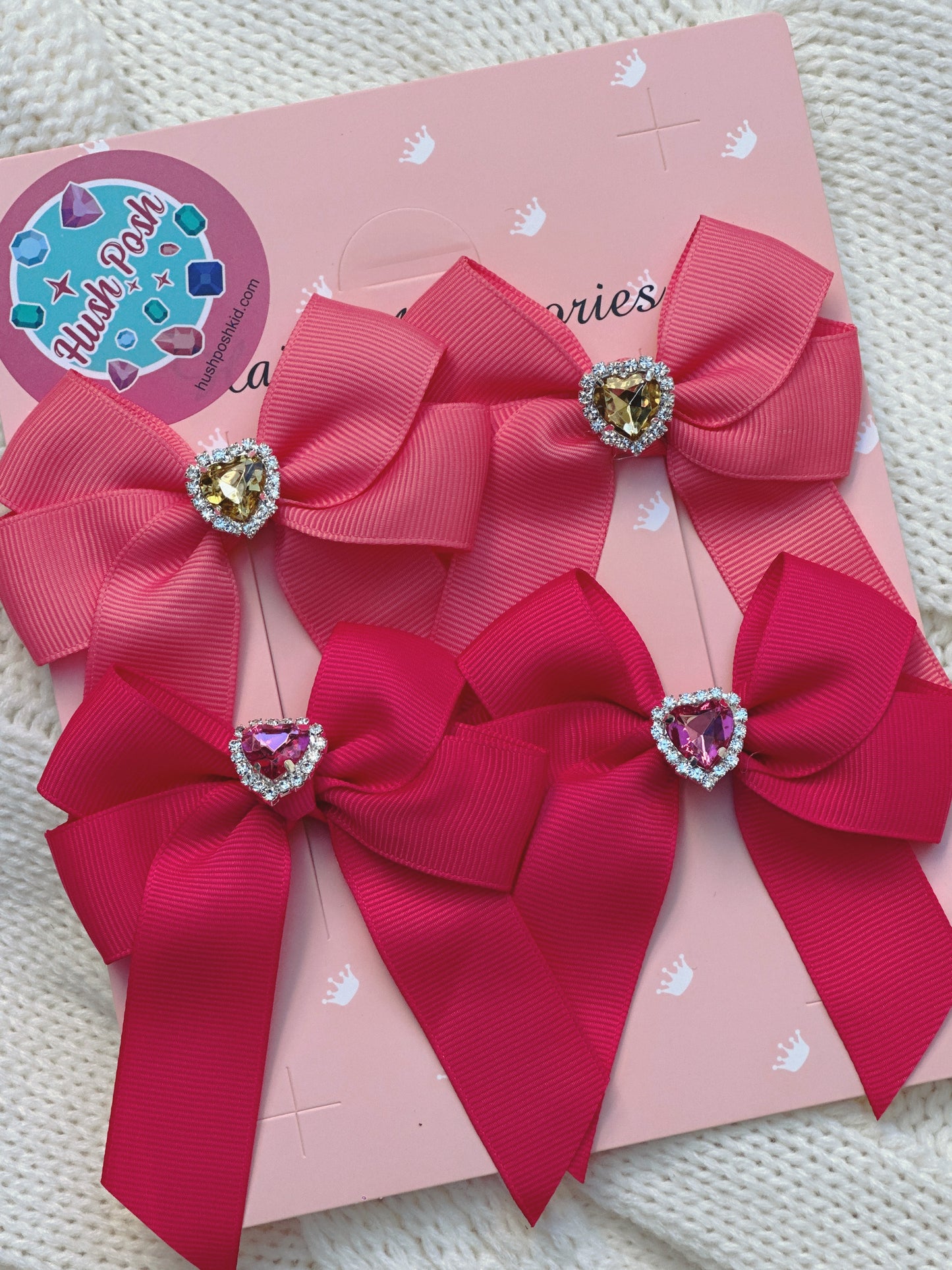 HushPosh Handmade 4 Piece Ribbon HairClip
