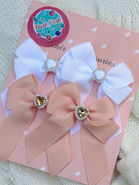 HushPosh Handmade 4 Piece Ribbon HairClip
