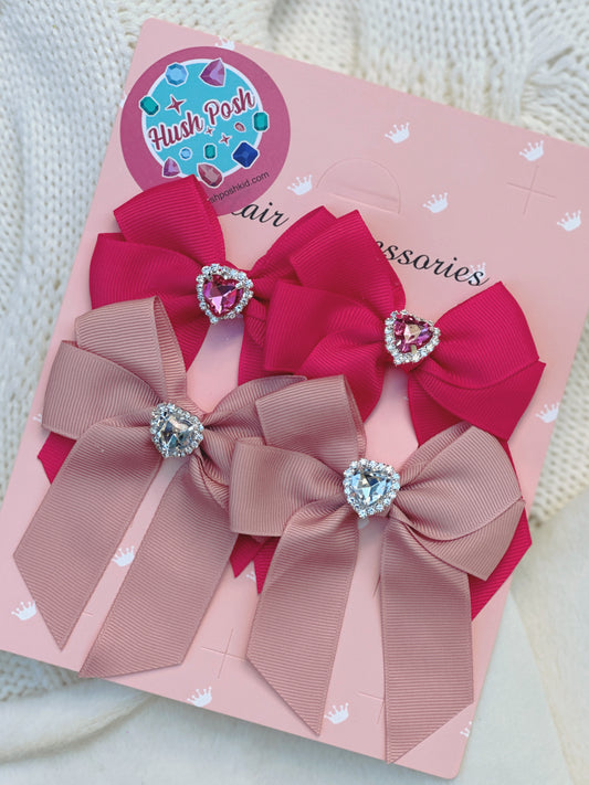 HushPosh Handmade 4 Piece Ribbon HairClip