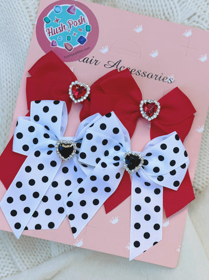 HushPosh Handmade 4 Piece Ribbon HairClip