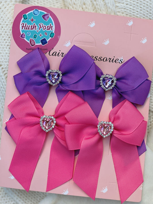 HushPosh Handmade 4 Piece Ribbon HairClip