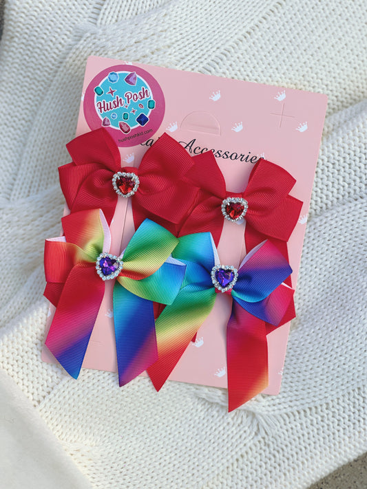 HushPosh Handmade 4 Piece Ribbon HairClip