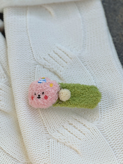 HushPosh Plush Pudding Bear Cute Large HairClip